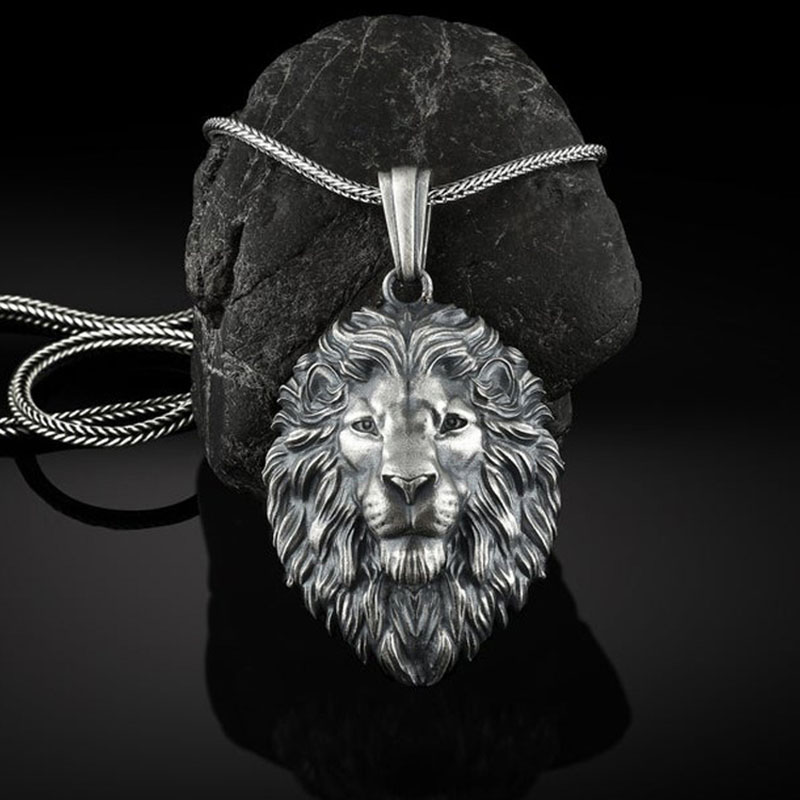 Metal Lion Head Pendant Men's Hip Hop Necklace Distributor