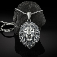 Metal Lion Head Pendant Men's Hip Hop Necklace Distributor