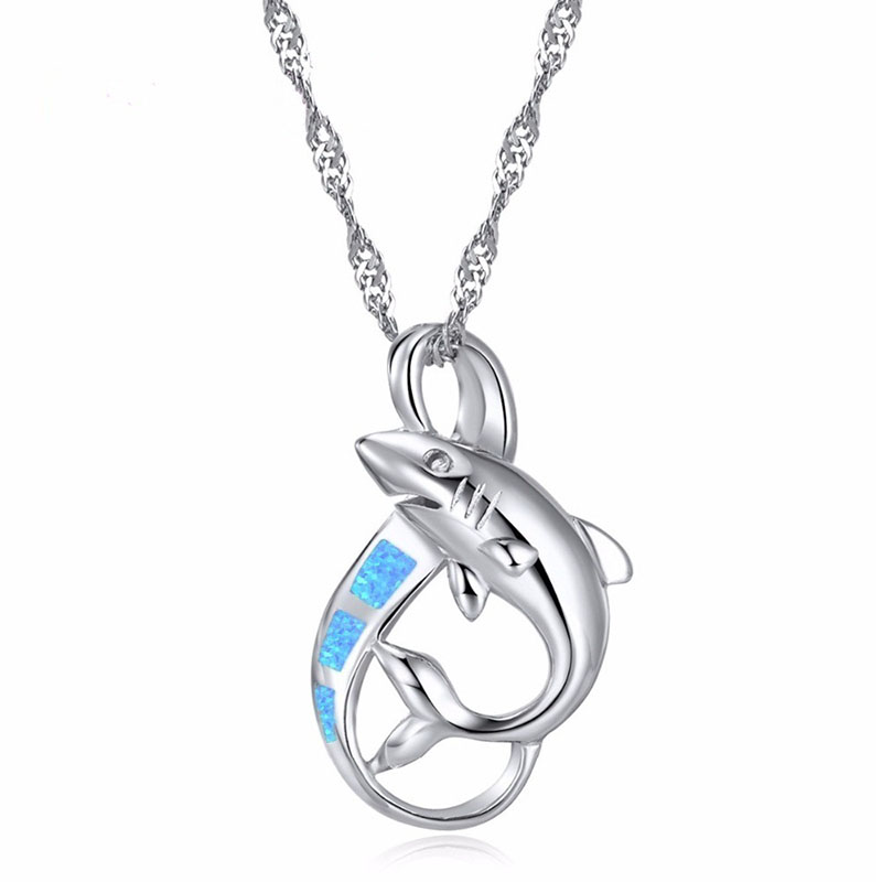 Fashion Opal 5 Colors Shark Necklace Cute Collarbone Chain Manufacturer