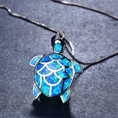 Blue Opal Cute Little Turtle Necklace Manufacturer