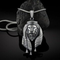 Titanium Steel Arabian Lion Pendant Stainless Steel Hip Hop Necklace Distributor