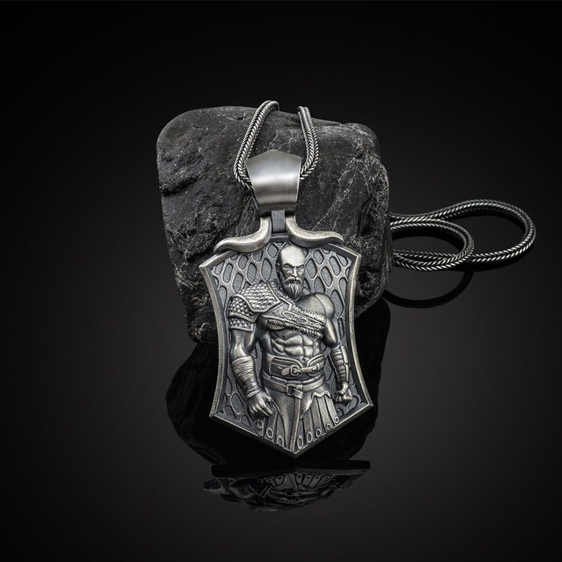 Viking God Of War Punk Titanium Steel Hip Hop Stainless Steel Pendant Necklace Distributor