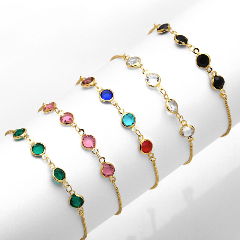 Fashion Simple Colorful Crystal Adjustable Pull Bracelet Manufacturers