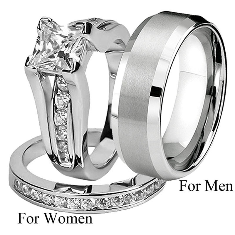 Couple Set Ring Engagement Wedding Zirconia Ring Manufacturer