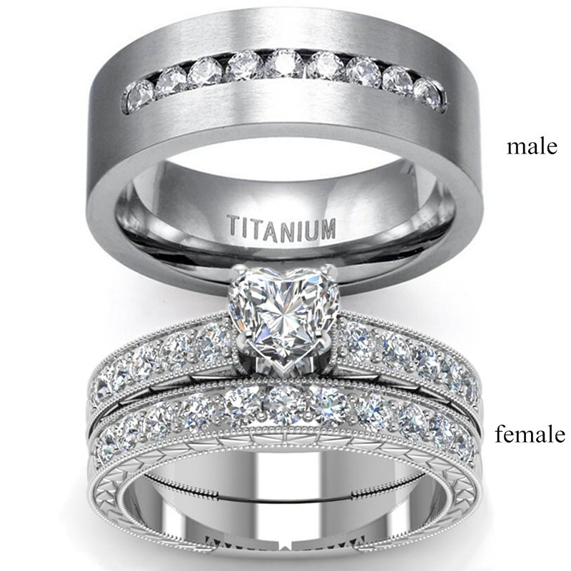 Fashion Couple Ring Zirconia Stainless Steel Ring Manufacturer