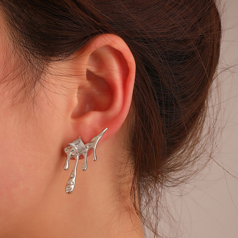 Wholesale Lava Drop Earrings Japan And Korea With Zirconia Irregular Earrings