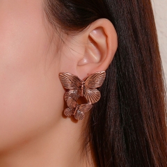 Gothic Vintage Earrings Fashion Exaggerated Two Butterfly Earrings Manufacturers