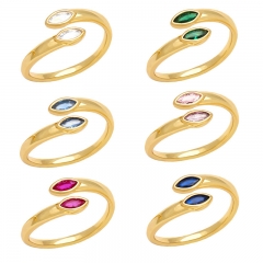 Open Fashion Color Zircon Simple Ring Manufacturers