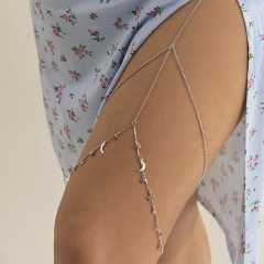 Star Moon Alloy Oil Drip Body Chain Sexy Tassel Double Layer Thigh Chain Suppliers