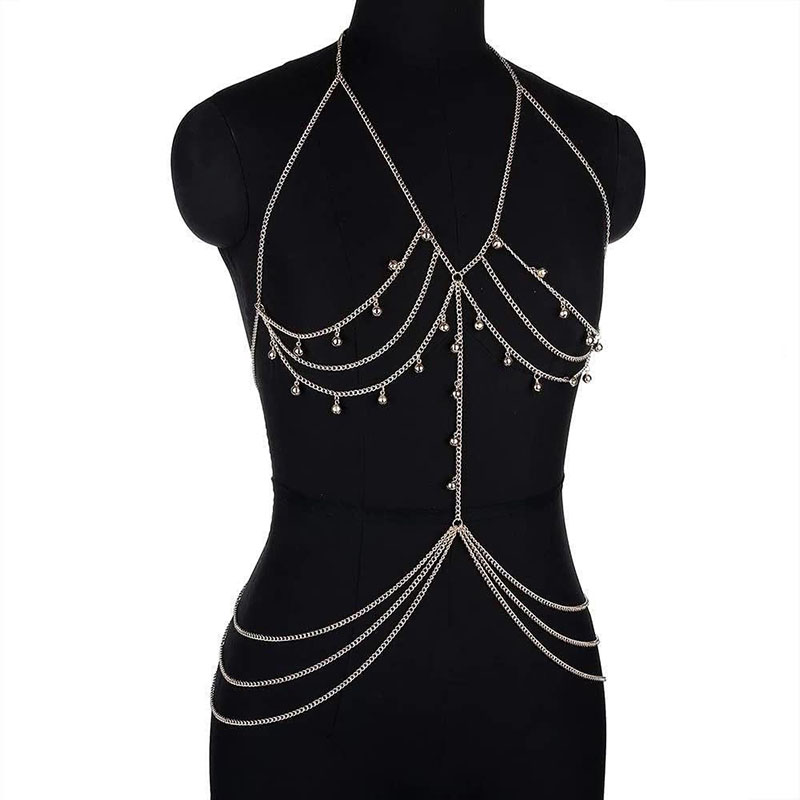 Multi-layer Tassel Fashion Round Bead Pendant Body Chain Bikini Bra Chain Vendors