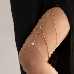 Simple Elastic Round Bead Body Chain Sexy Multi-layer Pentagram Arrow Thigh Chain Suppliers