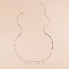 Fashion Metal Fine Chain Body Chain Simple Double Layer Fine Snake Bone Chain Waist Chain Suppliers