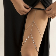 Sexy Beach Tassel Heart-shaped Body Chain Simple Double Layer Stretch Thigh Chain Suppliers