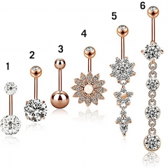 Five-piece Rose Gold Opal Belly Button Ring Piercing Supplier
