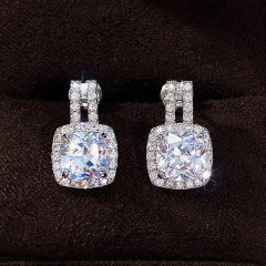 Wholesale Korean Version Of Simple Round Diamond Zirconia Earrings