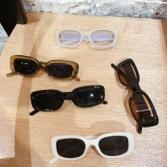 Rectangular White Color Blocking Vintage American Sunglasses Distributors