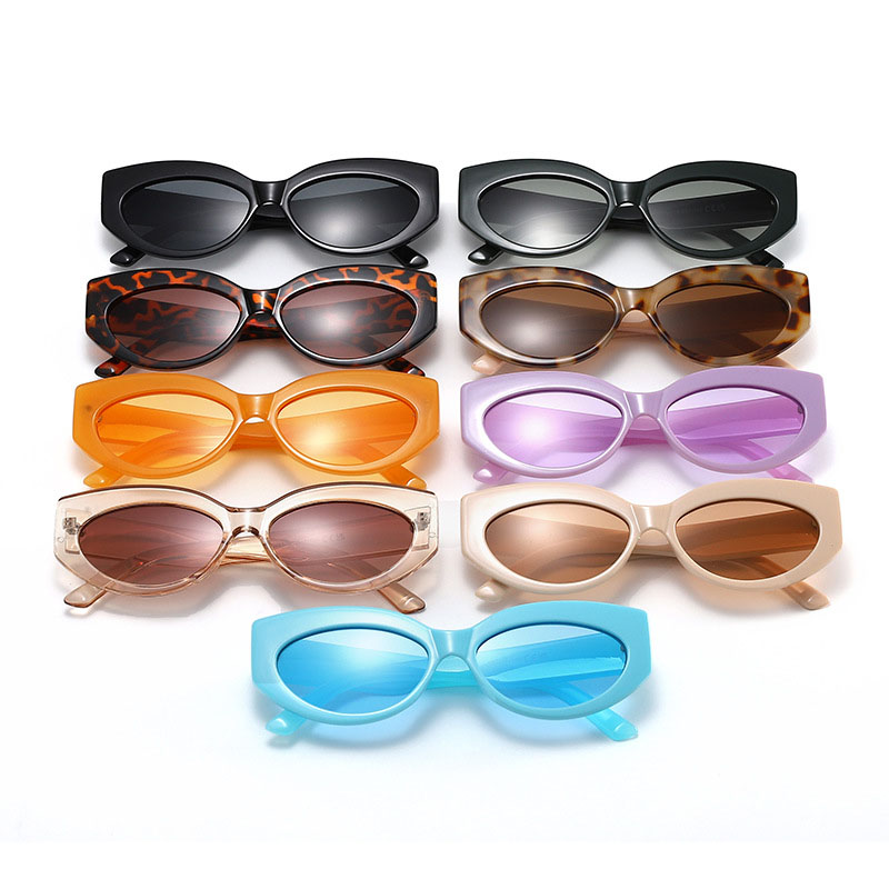 Wholesale Metal Hinged Candy Colored Small Frame Cat Eye Sunglasses