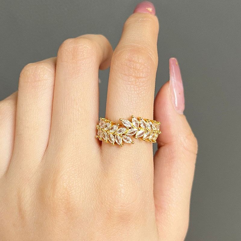 Fashion Copper Gold-plated Wheat Ears Finger Ring Distributors