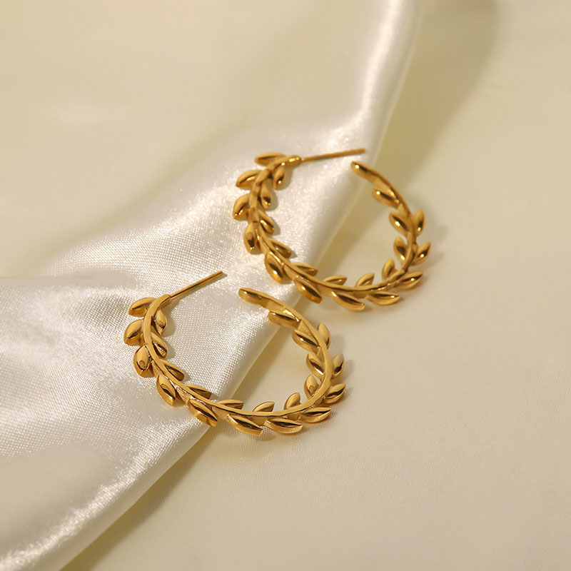 18k Gold Plated C-shaped Stainless Steel Earrings Suppliers