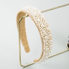 Wholesale Fashion Pearl Light Luxury Baroque Wash Face Hair Band