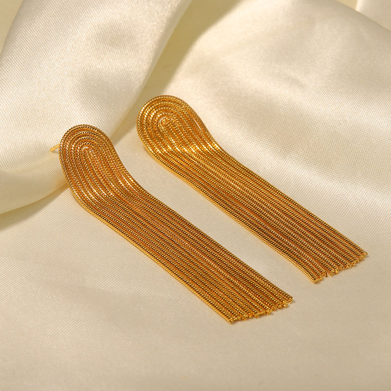 18k Gold Plated Stainless Steel Tassel Earrings Suppliers