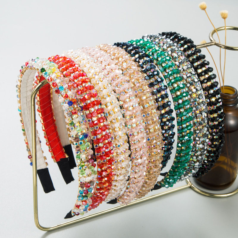 Korean Version Of Hand-woven Crystal Beads Fine Edge Baroque Fashion Headband With Diamonds Suppliers
