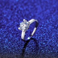 Wholesale Moissanite Diamond S925 Silver Simple Finger Ring