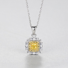 Wholesale S925 Silver Pendant Micro-set Zirconia Two-tone Gold Simple Fashion Necklace