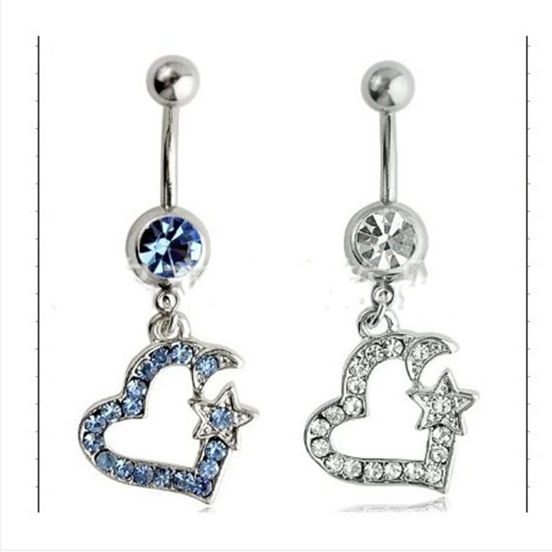 Heart Shaped Diamond Studded Navel Ring Suppliers