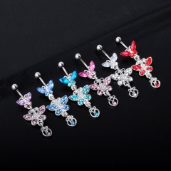 Body Piercing Bow With Diamond Belly Button Ring Suppliers