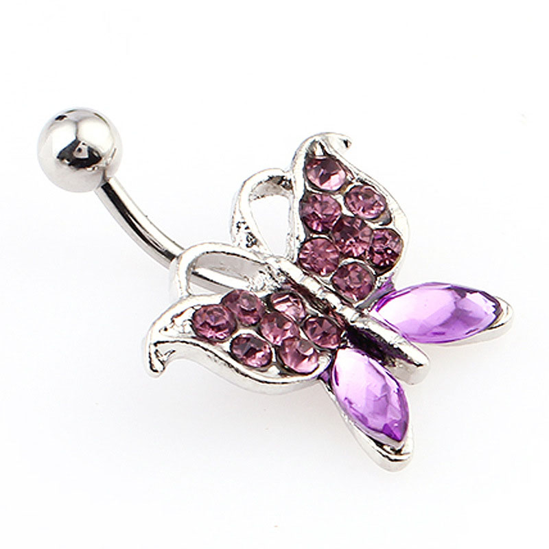 Creative Diamond-set Butterfly Navel Ring Umbilical Studs Suppliers