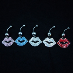 Piercing Big Red Sexy Lips Belly Button Ring Suppliers
