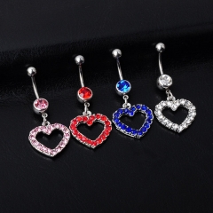 Alloy Studded Heart-shaped Navel Studs Pierced Belly Button Ring Suppliers