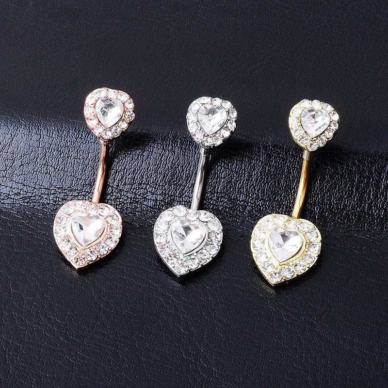 Belly Button Piercing Heart Shape With Diamond Belly Button Studs Vendors
