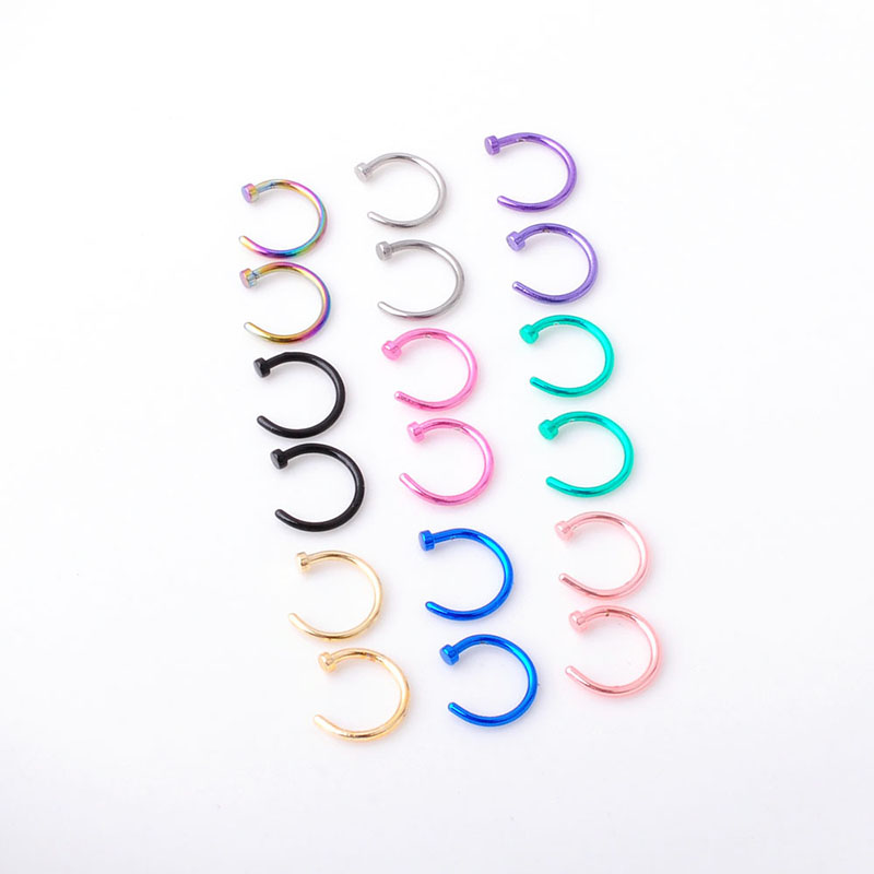 Fashion Titanium Steel Stainless Steel C-shaped Nose Stud Piercing Suppliers