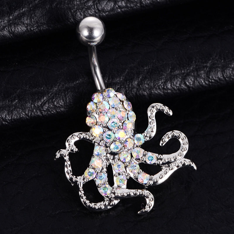 Diamond Studded Squid Navel Ring Navel Piercing Suppliers