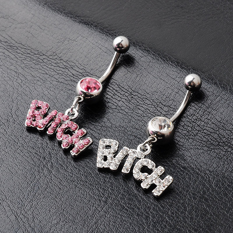Diamond Encrusted Alphanumeric Belly Button Ring Suppliers