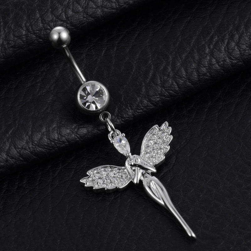 Body Piercing Angel Mermaid Aaa Zirconia Belly Button Ring Suppliers