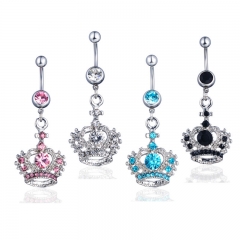 Pierced With Diamonds Crown Navel Studs Suppliers