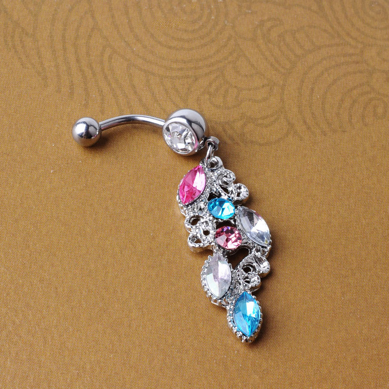 Alloy With Acrylic Diamond Navel Studs Suppliers