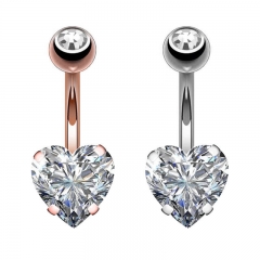 Body Piercing With Zirconia Heart-shaped Belly Button Ring Vendors