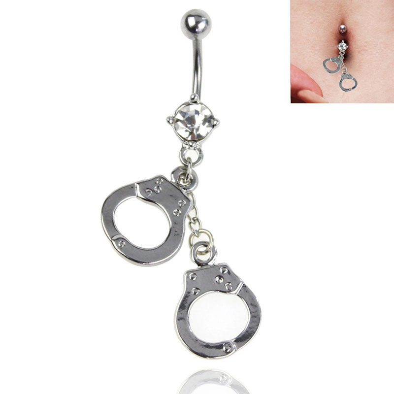Piercing Electroplated Handcuff Pendant Belly Button Ring Suppliers