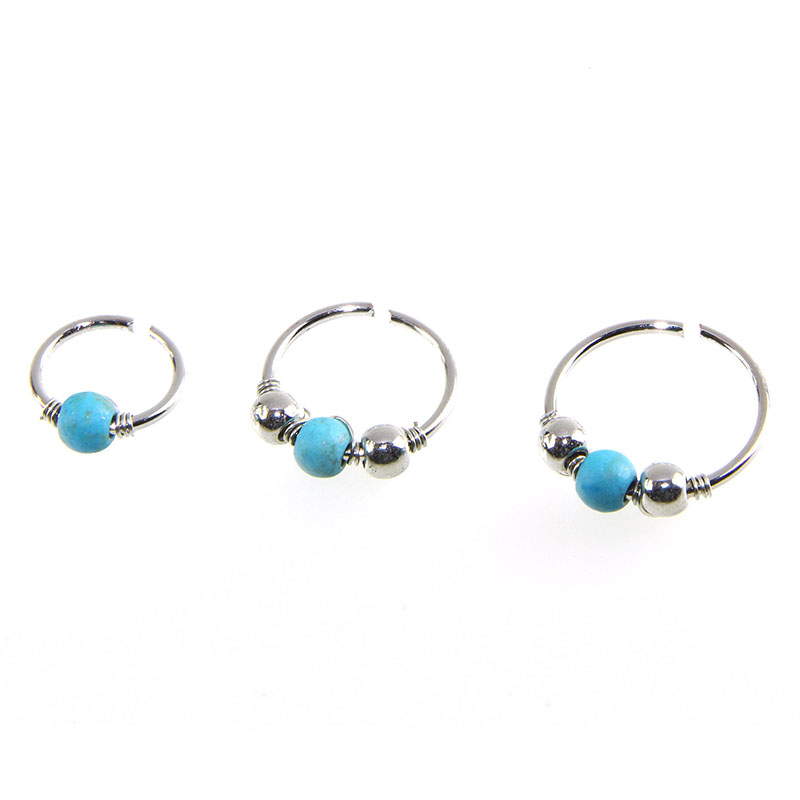 Stainless Steel Turquoise Round Body Piercing Nose Ring Nose Stud Suppliers