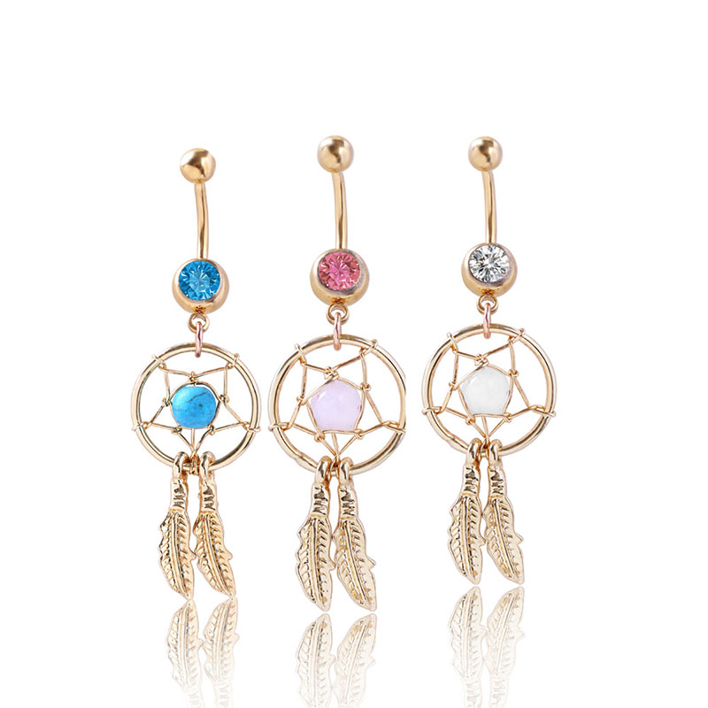 Golden Dream Catcher Turquoise Belly Button Ring Suppliers