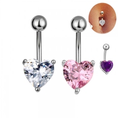 Heart-shaped Zircon Belly Button Studs Vendors