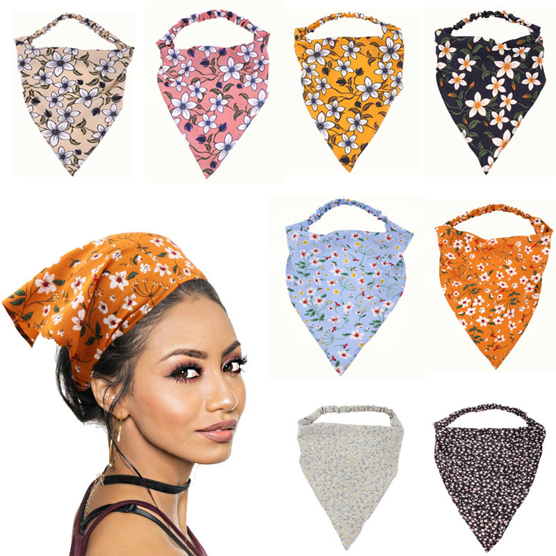 Triangle Towel Anti-grease And Smoke Floral Headband Hair Band Vendors