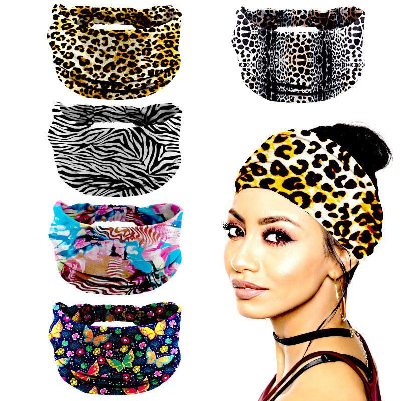 Extra Wide 15cm Leopard Print Python Butterfly Elastic Extra Wide Knotted Hair Band Vendors