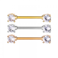 Body Piercing With Zirconia Rose Gold Nipple Studs Vendors