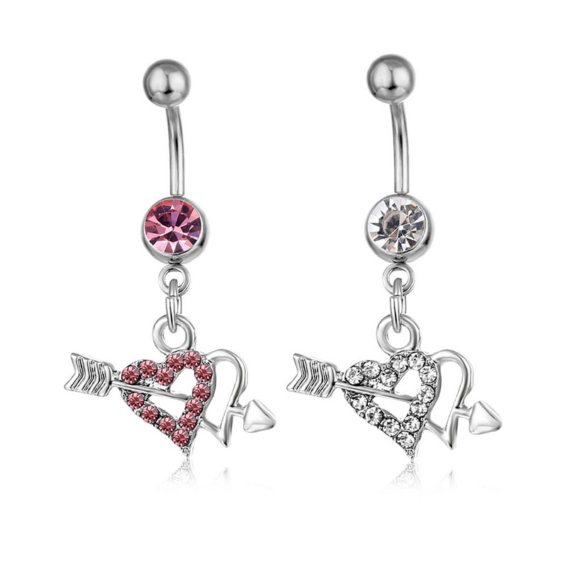 Piercing With Diamonds Heart-shaped Pendant Belly Button Ring Vendors