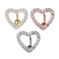 Pierced Heart-shaped Zircon Belly Button Ring Vendors